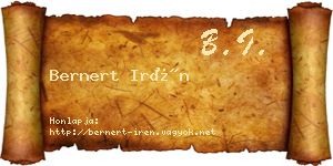 Bernert Irén névjegykártya